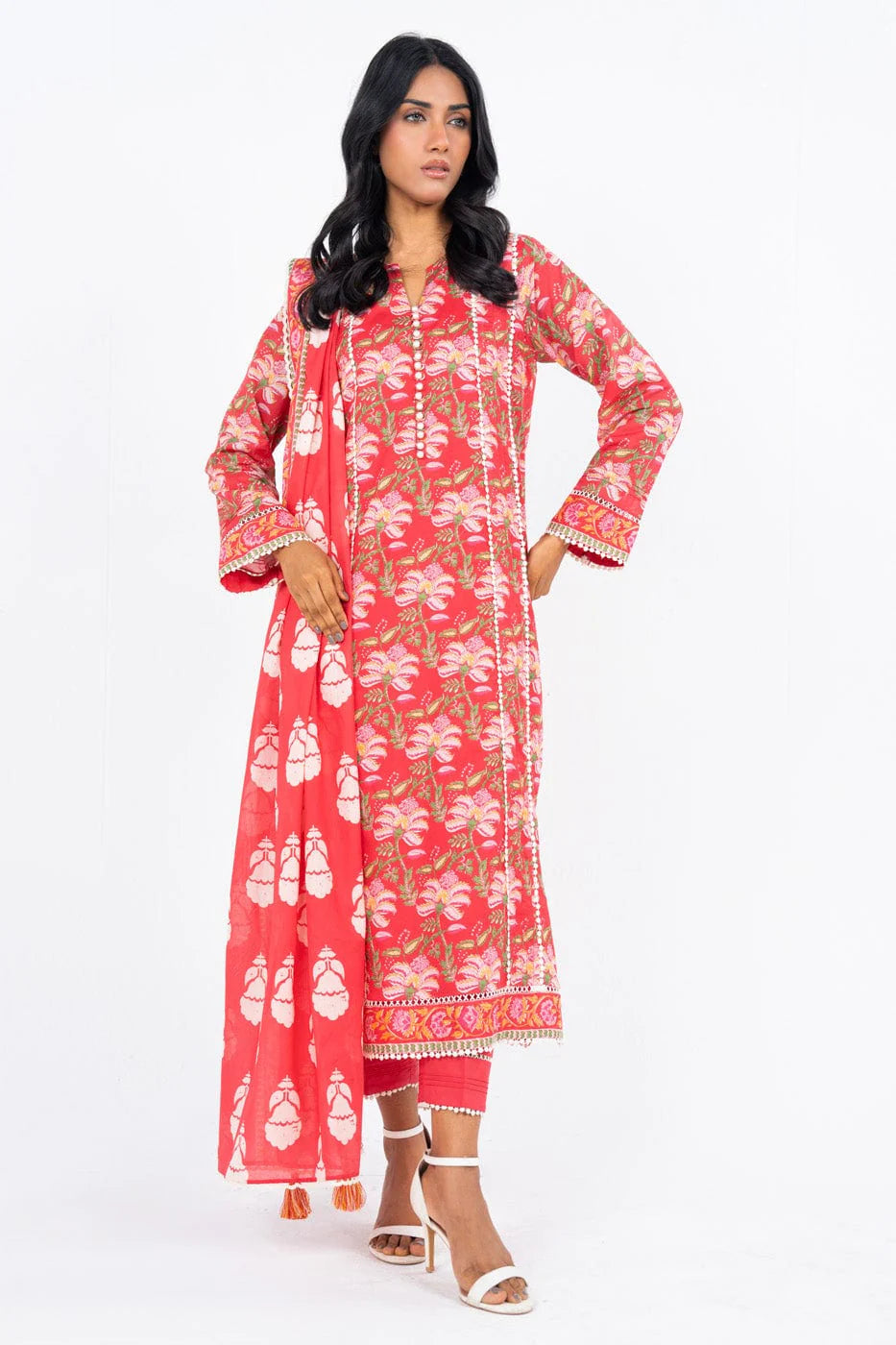 3 Pc Printed Lawn Suit With Lawn Dupatta